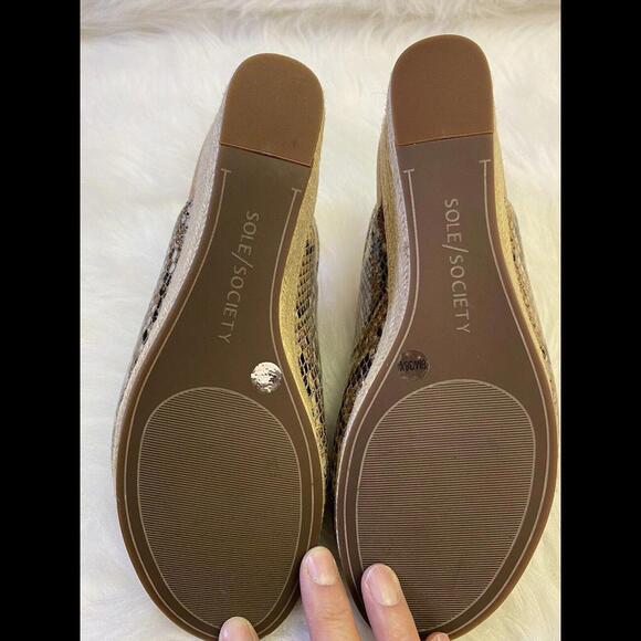 Sole Society Espadrille Slingback Snake-Print Wedge Shoes 8M “So Kellyn” WOMENS - Picture 11 of 12